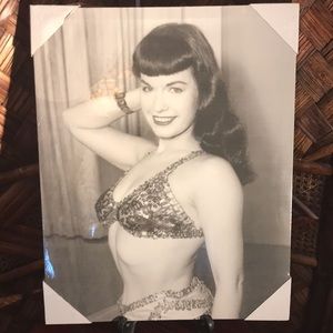 Bettie Page 1950s Pinup Model Mounted Canvas 16x20